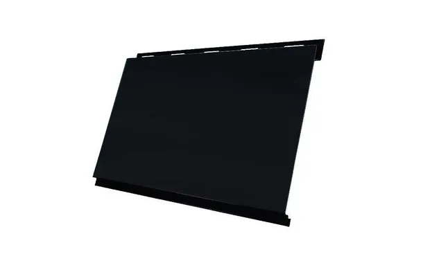Металлический сайдинг Grand Line Вертикаль 0.5 мм classic Satin Мatt с пленкой RAL 9005 черный