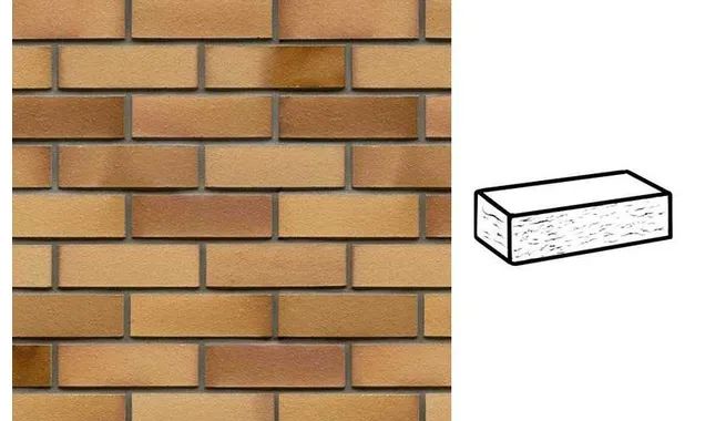 Кирпич клинкерный Muhr 06EG Hellbraun-bunt Edelglanz рустик, 240х115х71 мм