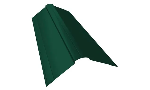 Планка конька фигурного 100x100 0,4 PE с пленкой RAL 6005 зеленый мох