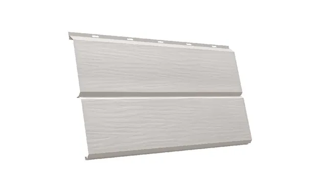 Металлический сайдинг Grand Line ЭкоБрус 3D 0.5 мм GreenCoat Pural BT. matt RR 21 светло-серый (RAL 7040 серое окно)