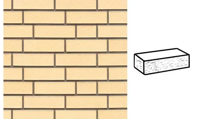 Кирпич клинкерный Muhr 35 Creme nuanciert рустик, 240х115х71 мм