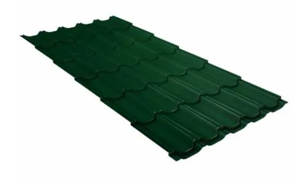 Металлочерепица Grand Line Kvinta plus 0,45 Drap RAL 6005 Зеленый мох