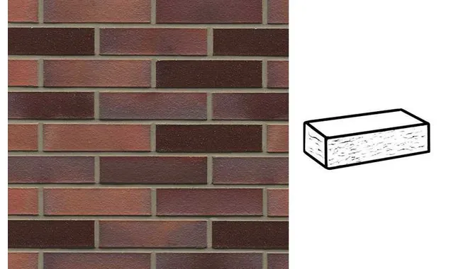 Кирпич клинкерный Muhr 04EG Rotbraun-bunt Edelglanz рустик, 290х90х71 мм