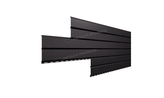 Металлический сайдинг Lбрус Металл-Профиль VALORI DarkGrey, Темно-серый 15х240