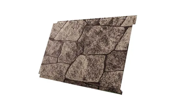 Металлический сайдинг Grand Line Вертикаль 0.45 мм classic Print Elite с пленкой King Stone