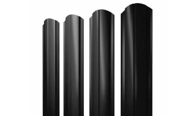 Штакетник Полукруглый Slim фигурный Grand Line 0,45 Drap ST RAL9005 Черный