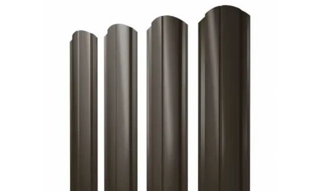 Штакетник Полукруглый Slim фигурный Grand Line 0,45 Drap ST RR 32 Темно-Коричневый