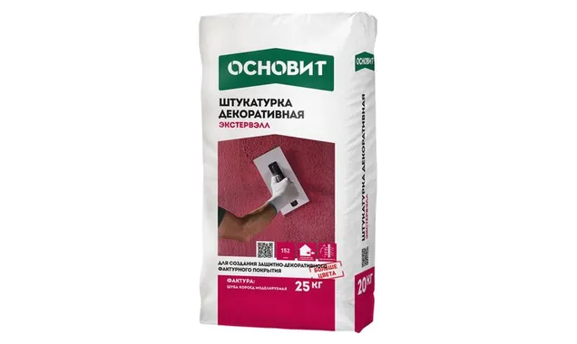Штукатурка декоративная ОСНОВИТ ЭКСТЕРВЭЛЛ OM-0.5 WC моделируемая, 25 кг