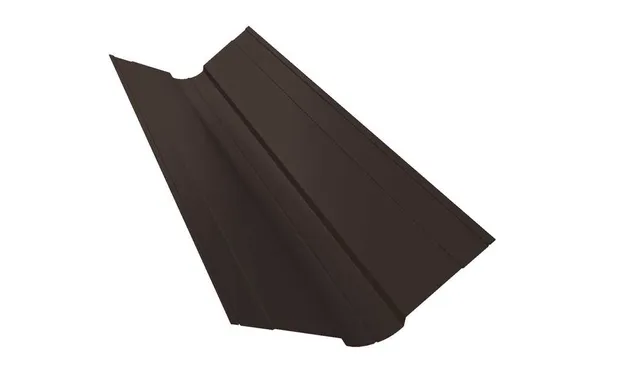 Планка ендовы верхней Grand Line фигурной 100x100 0,45 Полиэстер RR 32 темно-коричневый