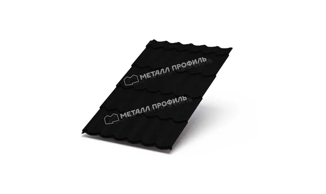 Металлочерепица Металл-Профиль Ламонтерра XL 0,45 VikingMP® RAL 9005 Черный темный