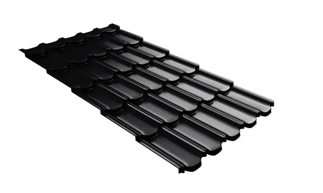 Металлочерепица Grand Line Kvinta plus 0,5 Satin Matt TX RAL 9005 Черный | с 3D резом