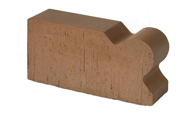 Печной кирпич фигурный полнотелый Lode Brunis F20 гладкий, 250х120х65 мм