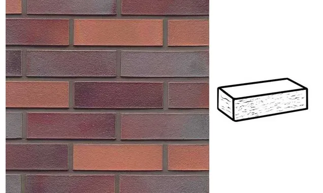 Кирпич клинкерный Muhr 12 Blaurot-bunt рустик, 240х55х71 мм