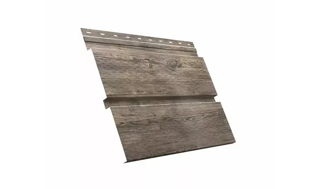 Софит металлический полная перфорация 0,45 Print Premium Silver Wood