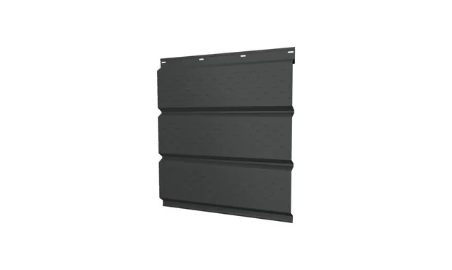 Софит металлический полная перфорация 0,5 GreenCoat Pural BT, matt с пленкой RR2Н3 (RAL 7016 антрацитово-серый)