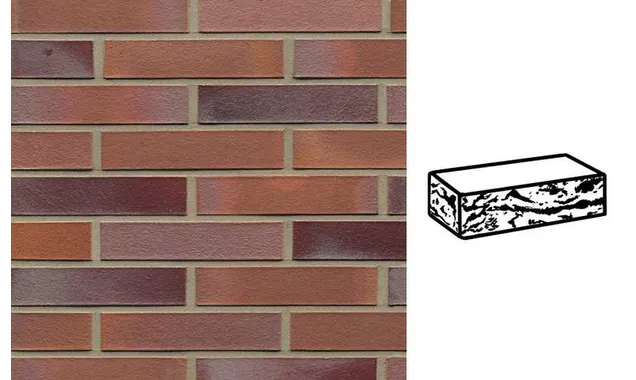 Кирпич клинкерный Muhr 14 Rotblau-bunt готик, 240х115х52 мм
