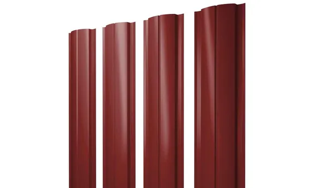 Штакетник Полукруглый Slim Grand Line 0,45 Полиэстер RAL3011 Коричнево-Красный