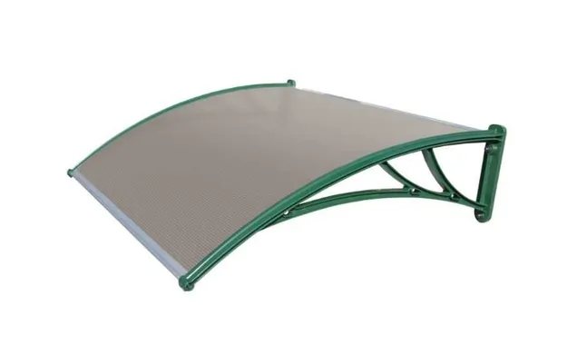 Козырьки Krovent из поликарбоната 1500х930х280 серебристый (зел. кроншт)