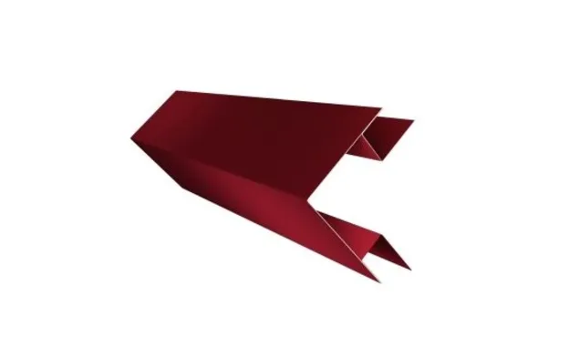 Планка угла внешнего сложная Кожуха сегментного 0,45 Drap с пленкой RAL 3005 красное вино