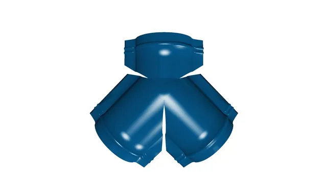 Тройник Y малого конька полукруглого Satin с пленкой RAL 5005 сигнальный синий