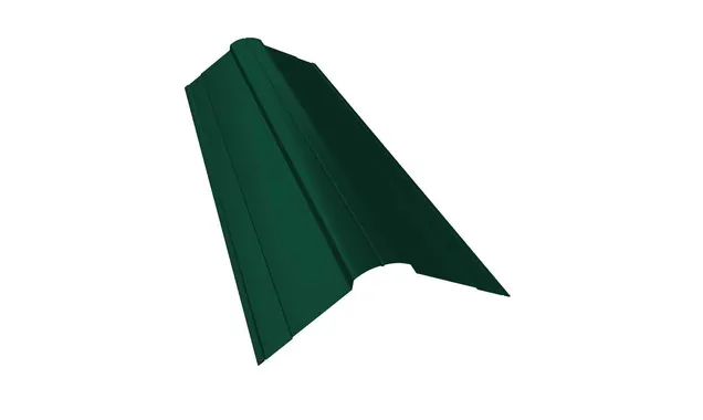 Планка конька фигурного 100x100 0,45 Drap RAL 6005 зеленый мох