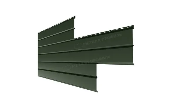 Металлический сайдинг Lбрус-XL-Н Металл-Профиль VikingMP RAL 6007 Бутылочно-зеленый 14х335
