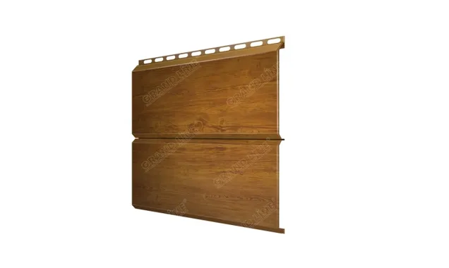 Металлический сайдинг Grand Line ЭкоБрус 0.45 мм 3D Print Elite с пленкой Golden Wood