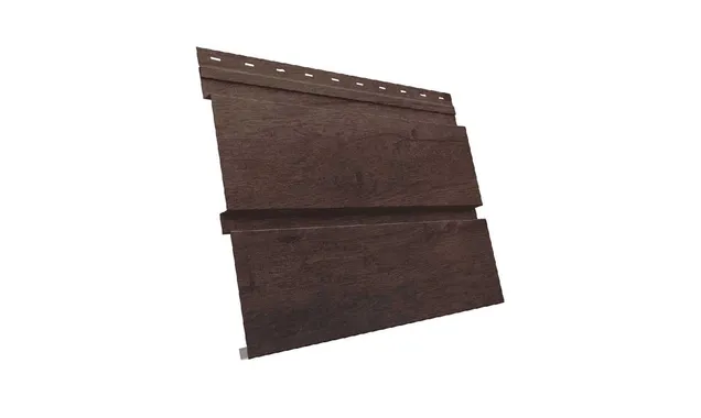 Металлический сайдинг Grand Line Квадро брус 0.45 мм Print Elite с пленкой Antique Wood