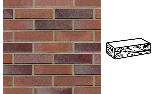 Кирпич клинкерный Muhr 14 Rotblau-bunt готик, 290х90х71 мм