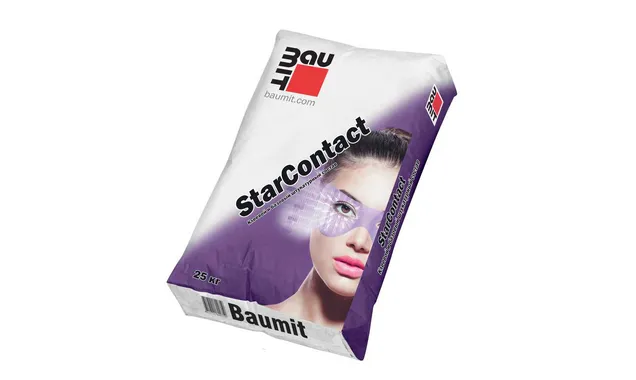 Универсальный клеевой и базовый штукатурный состав Baumit StarContact 25 кг