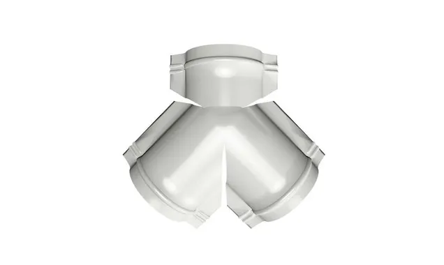 Тройник Y конька полукруглого Satin с пленкой RAL 9003 сигнальный белый