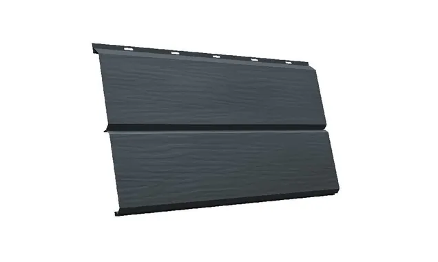 Металлический сайдинг Grand Line ЭкоБрус 3D 0.5 мм GreenCoat Pural BT. matt RR2Н3 (RAL 7016 антрацитово-серый)
