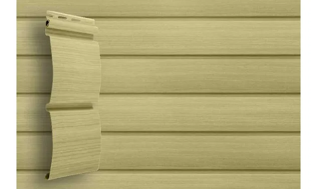 Виниловый сайдинг трехслойный Grand Line Блок-хаус Tundra Ясень 3.00