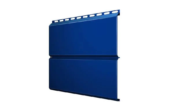 Металлический сайдинг Grand Line ЭкоБрус 0.5 мм Satin с пленкой RAL 5005 сигнальный синий