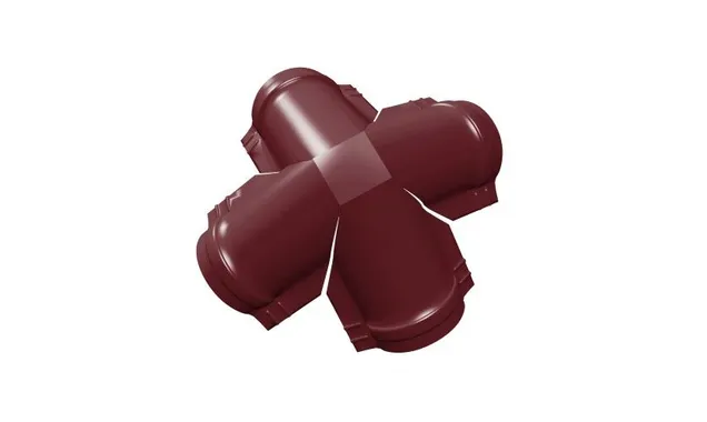 Четверник конька малого полукруглого Atlas с пленкой RAL 3005 красное вино