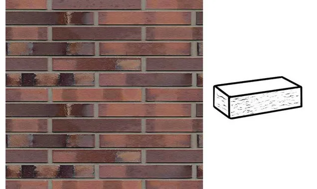 Кирпич клинкерный Muhr 04 S Rotbraun-bunt Spezia рустик, 290х90х40 мм