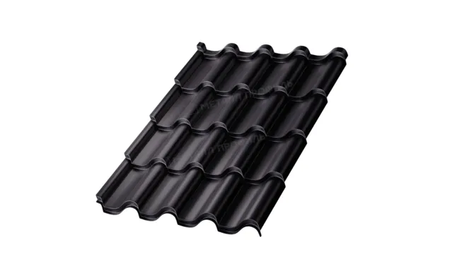 Металлочерепица Металл-Профиль Монтерроса-M 0,5 PURMAN® RAL 9005 Черный темный
