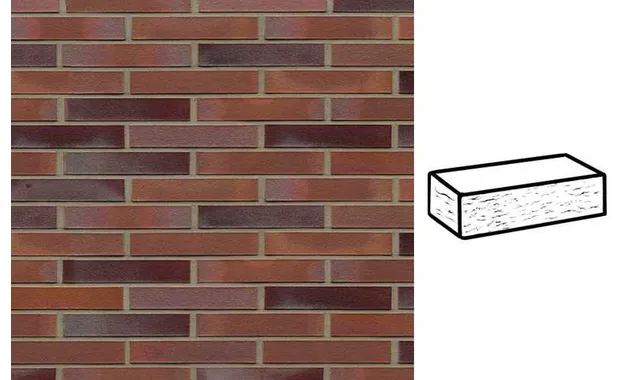 Кирпич клинкерный Muhr 14 Rotblau-bunt рустик, 240х90х40 мм