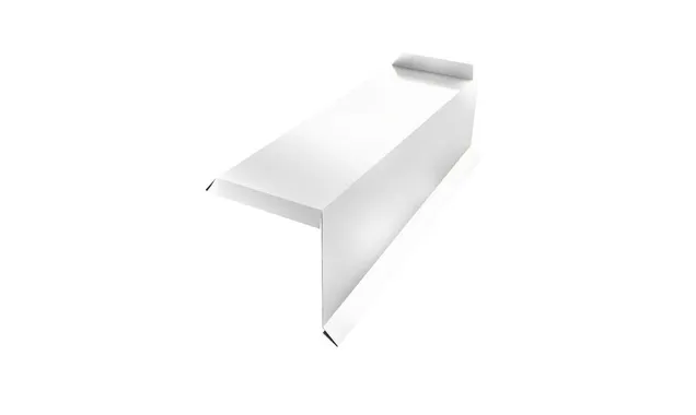 Планка торцевая сегментная 20мм Правая 0,45 PE с пленкой RAL 9003 сигнальный белый