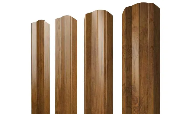 Штакетник для забора М-образный А фигурный Grand Line 0,4 Print Premium Golden Wood Golden Wood