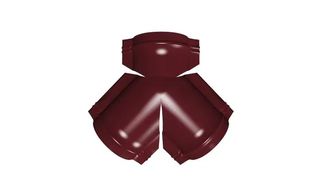 Тройник Y конька полукруглого 0,4 PE с пленкой RAL 3005 красное вино