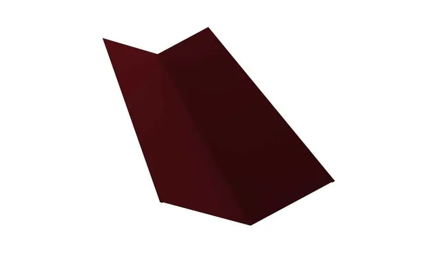 Планка ендовы верхней 145х145 0,45 Drap RAL 3005 красное вино
