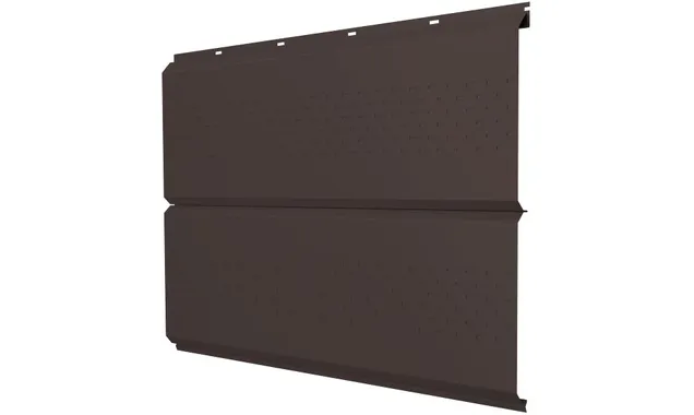 Софит ЭкоБрус с перфорацией 0,345 Grand Line 0,5 PurLite Мatt RAL 8017 шоколад