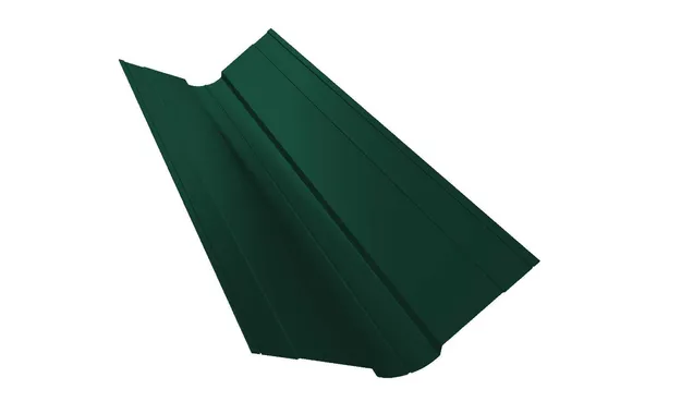 Планка ендовы верхней фигурной 100x100 0,5 Satin с пленкой RAL 6005 зеленый мох