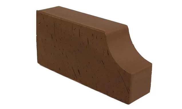 Печной кирпич фигурный полнотелый Lode Brunis F13 гладкий, 250х120х65 мм