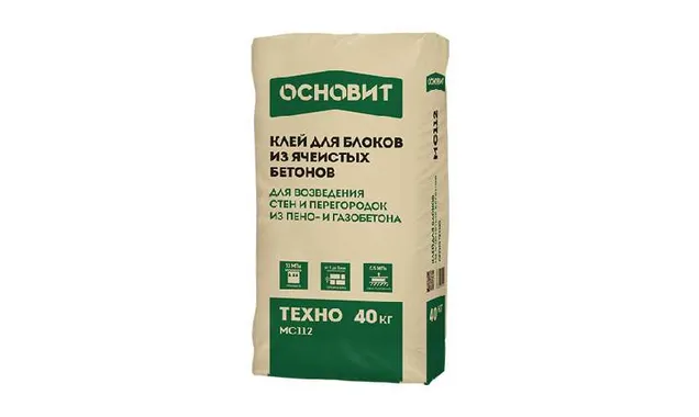 Монтажный клей для блоков ОСНОВИТ ТЕХНО МС112, 40 кг