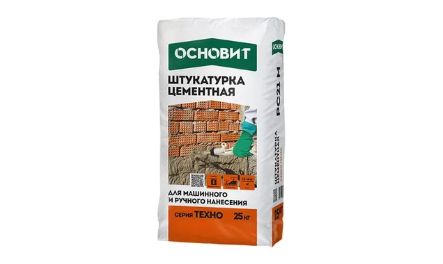 Штукатурка цементная ОСНОВИТ ТЕХНО PC21 M, 25 кг
