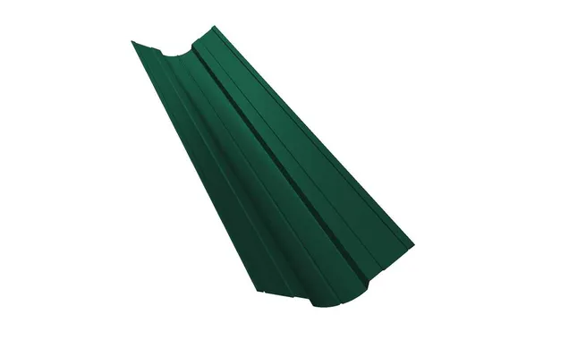 Планка ендовы верхней фигурной 70x70 0,45 PE-Double RAL 6005 зеленый мох