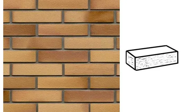 Кирпич клинкерный Muhr 06EG Hellbraun-bunt Edelglanz рустик, 240х115х52 мм