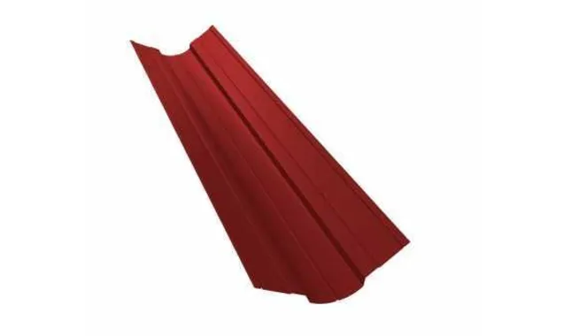 Планка ендовы верхней фигурной 100x100 0,5 Satin с пленкой RAL 3011 коричнево-красный